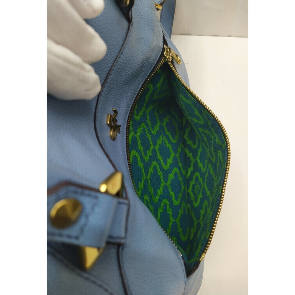 orYANY Sky Blue Pebbled Leather Tassel Zipper Closure Satchel Bag- MSRP $242 - Picture 14 of 16